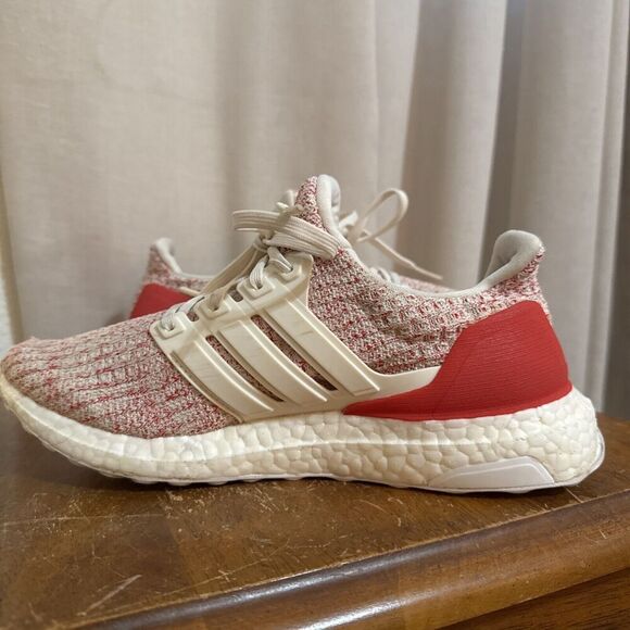 EUC adidas Ultra Boost 4.0 Chalk White Active Red Womans 6 DB3209 Shoes Running - Picture 5 of 15